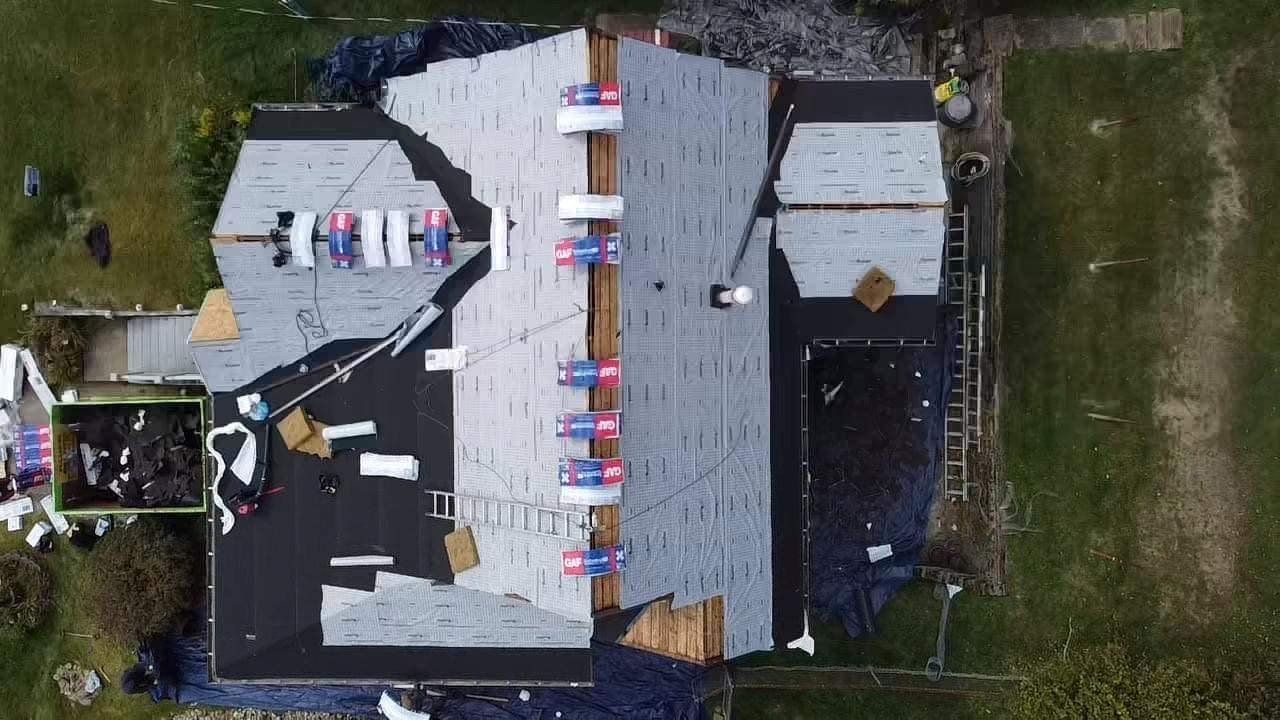 Roof Installation Aerial View — Dover, OH — May Roof LLC
