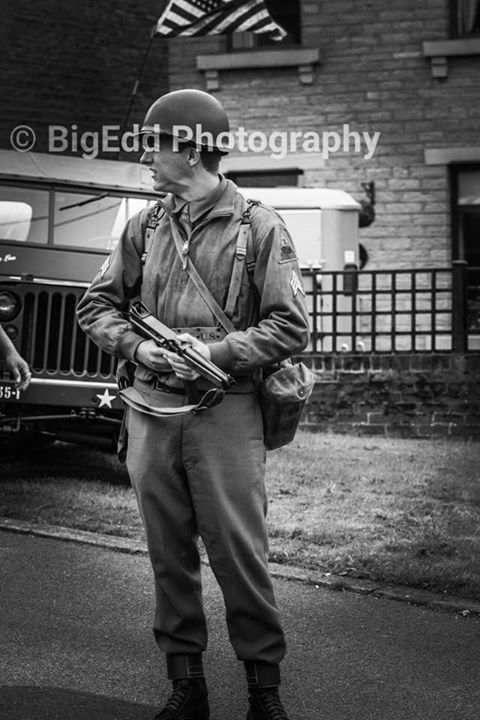 A soldier holding a gun