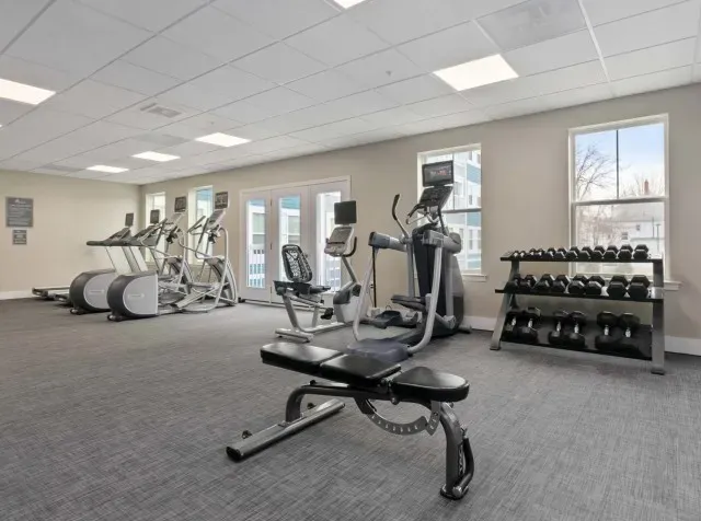 Wellington Parkside fitness center with weights.