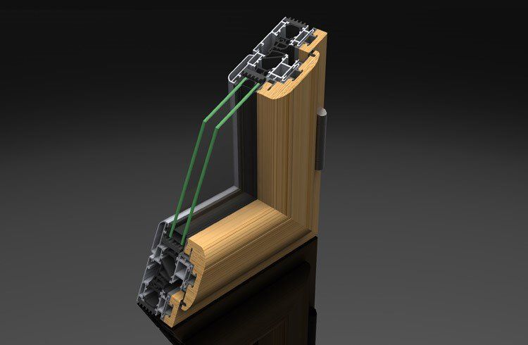 serramento in alluminio-legno