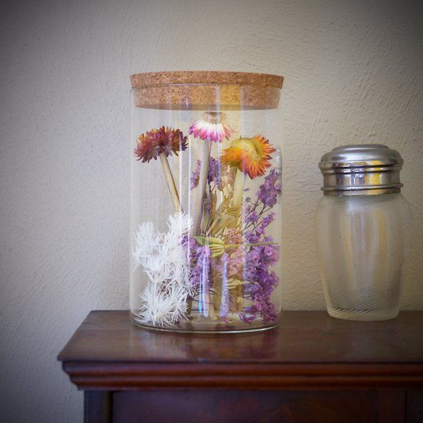 Glass Jar Dried Flowers Summer