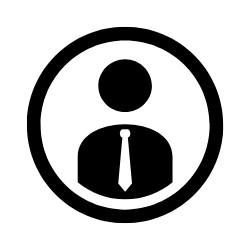 A man in a suit and tie is in a circle.