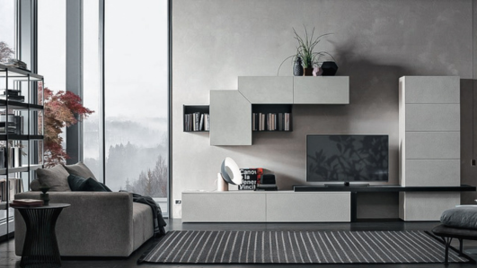 parete attrezzata per la zona lounge