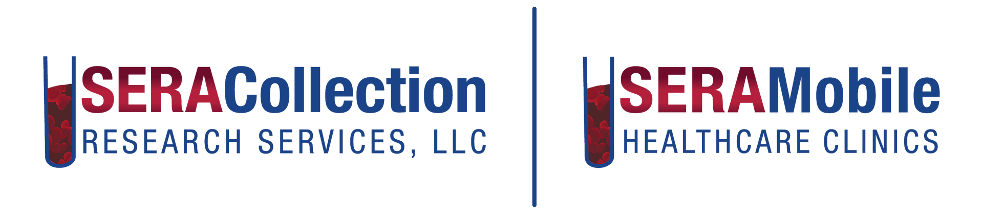 A logo for seracollection research services llc and seramobile healthcare clinics