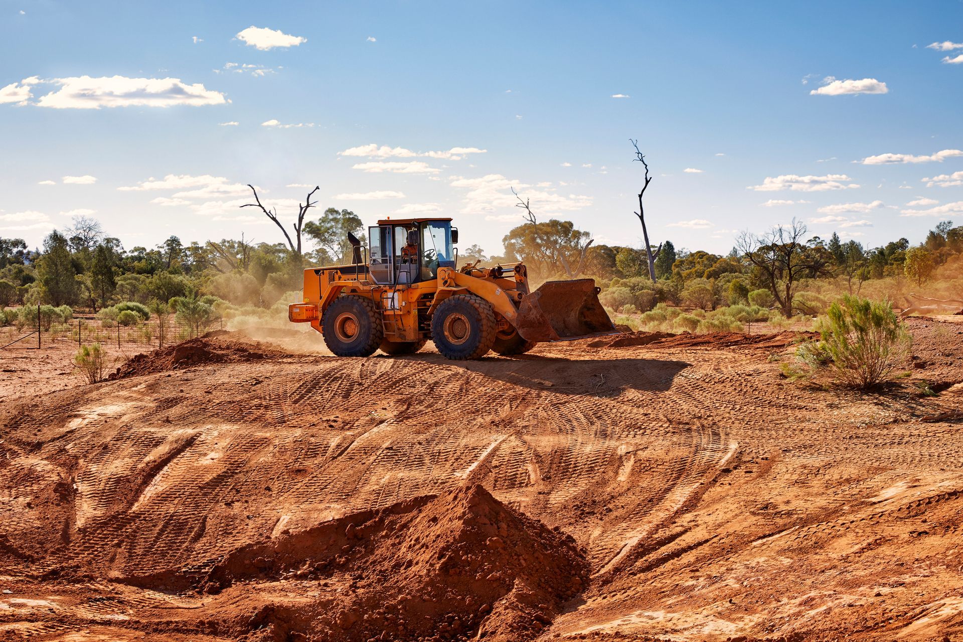 Earth digger digging a new dam  — Gippsland, VIC — Rotaret Hydraulic Engineering