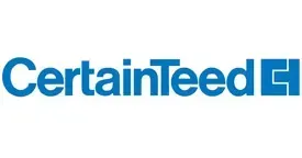 Le logo de certainteed est bleu et blanc sur fond blanc.