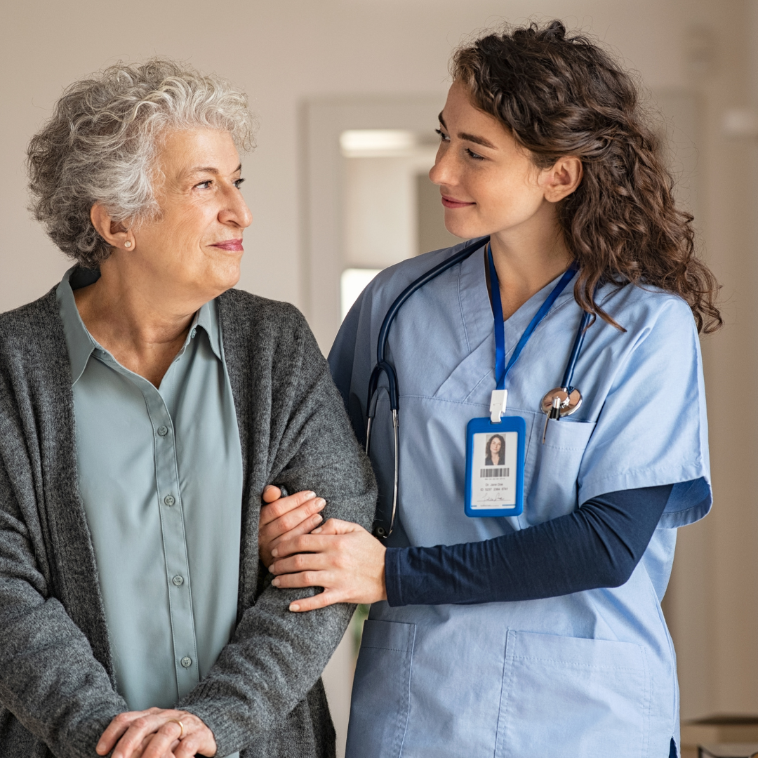 care giver with elderly woman