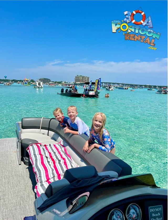 destin pontoon boat rental with slide  Pontoon boat with slide, Pontoon  boat rentals, Boat rental