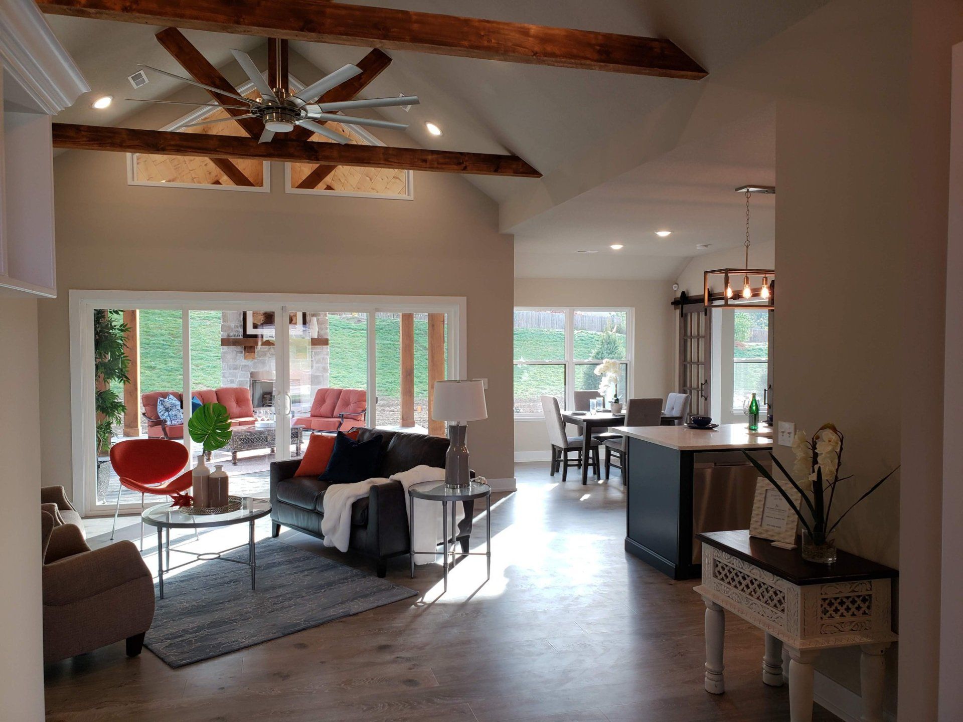 Living Room view of  custom Home remodel by Timberwood Homes