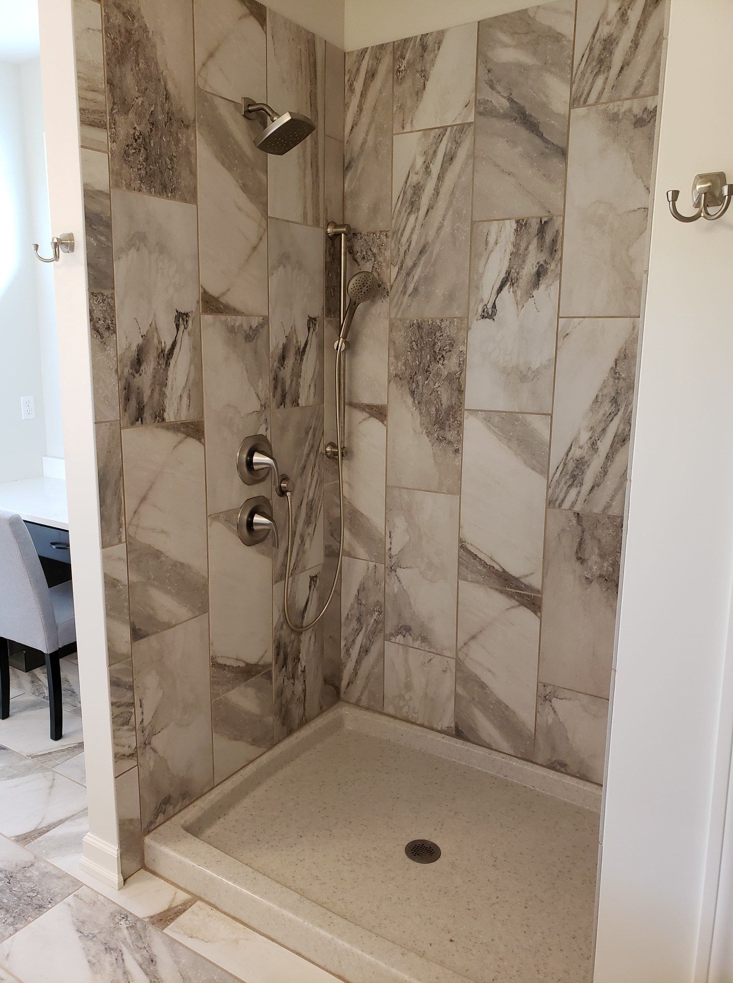 Marble Shower Renovation by Timberwood Homes