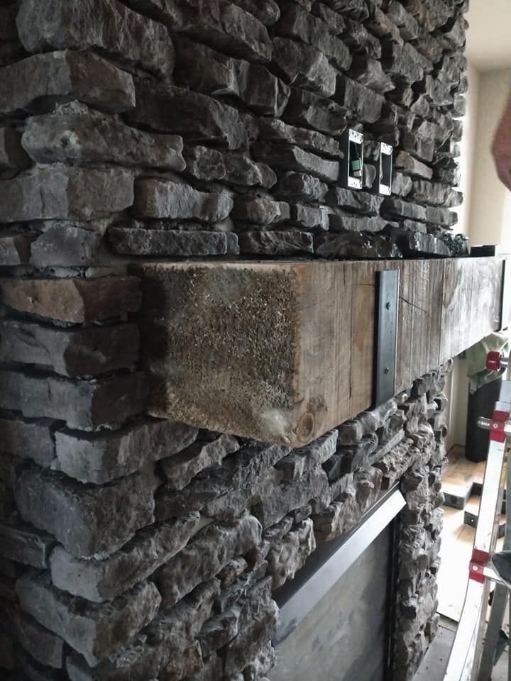 Close-up of stonework by Timberwood Homes