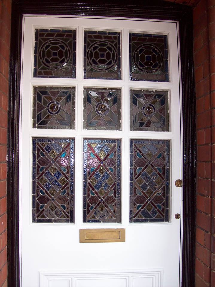 Stained glass work on double glazed window