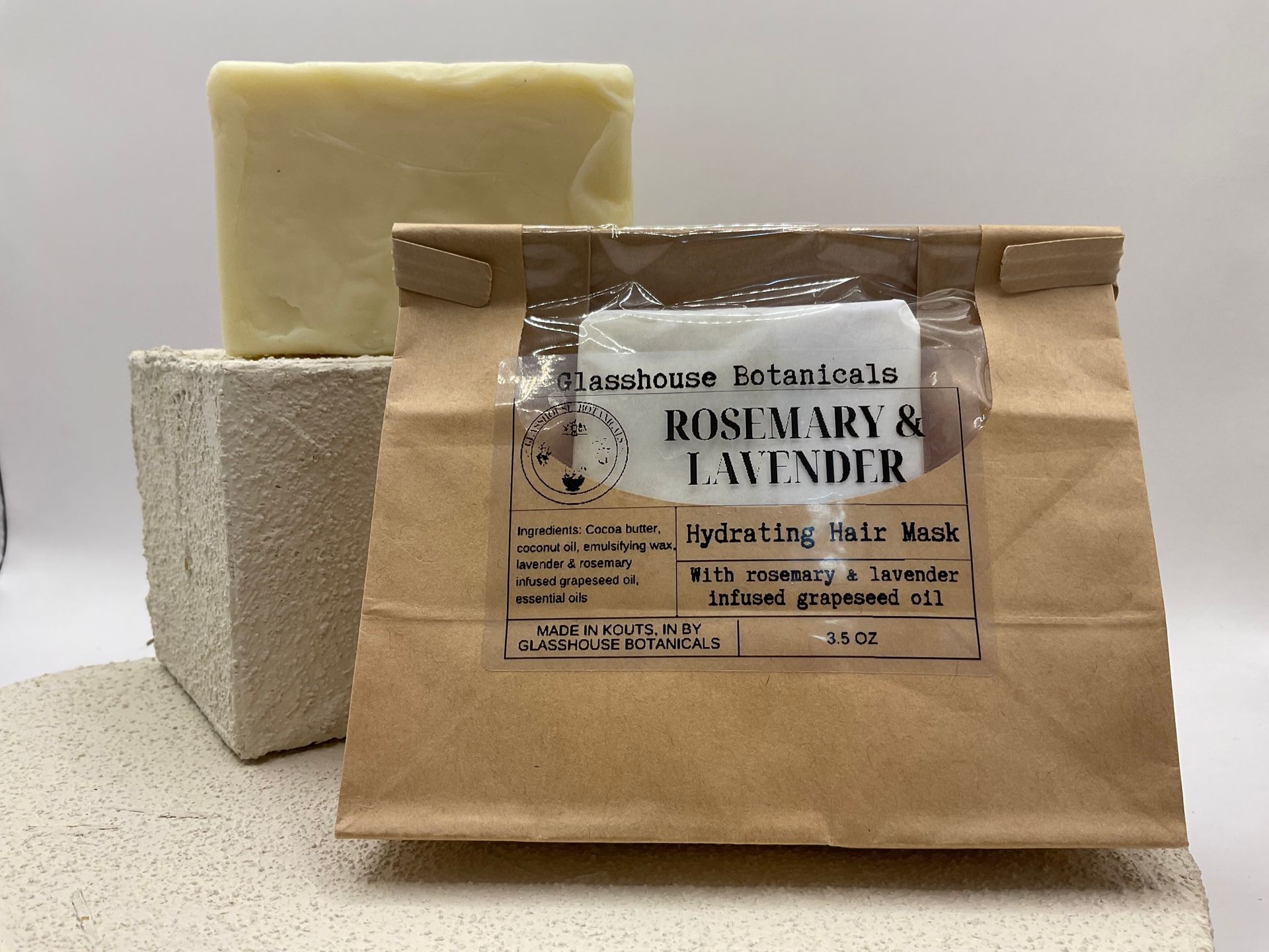 Rosemary Lavender Hair Mask Bar, Infused with Nettle