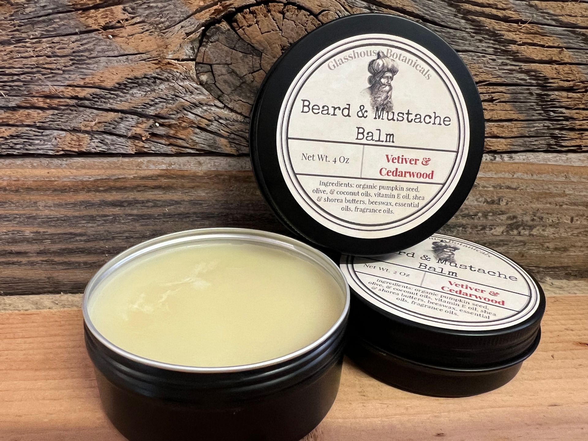 Beard & Mustache Balm, Vetiver & Cedarwood