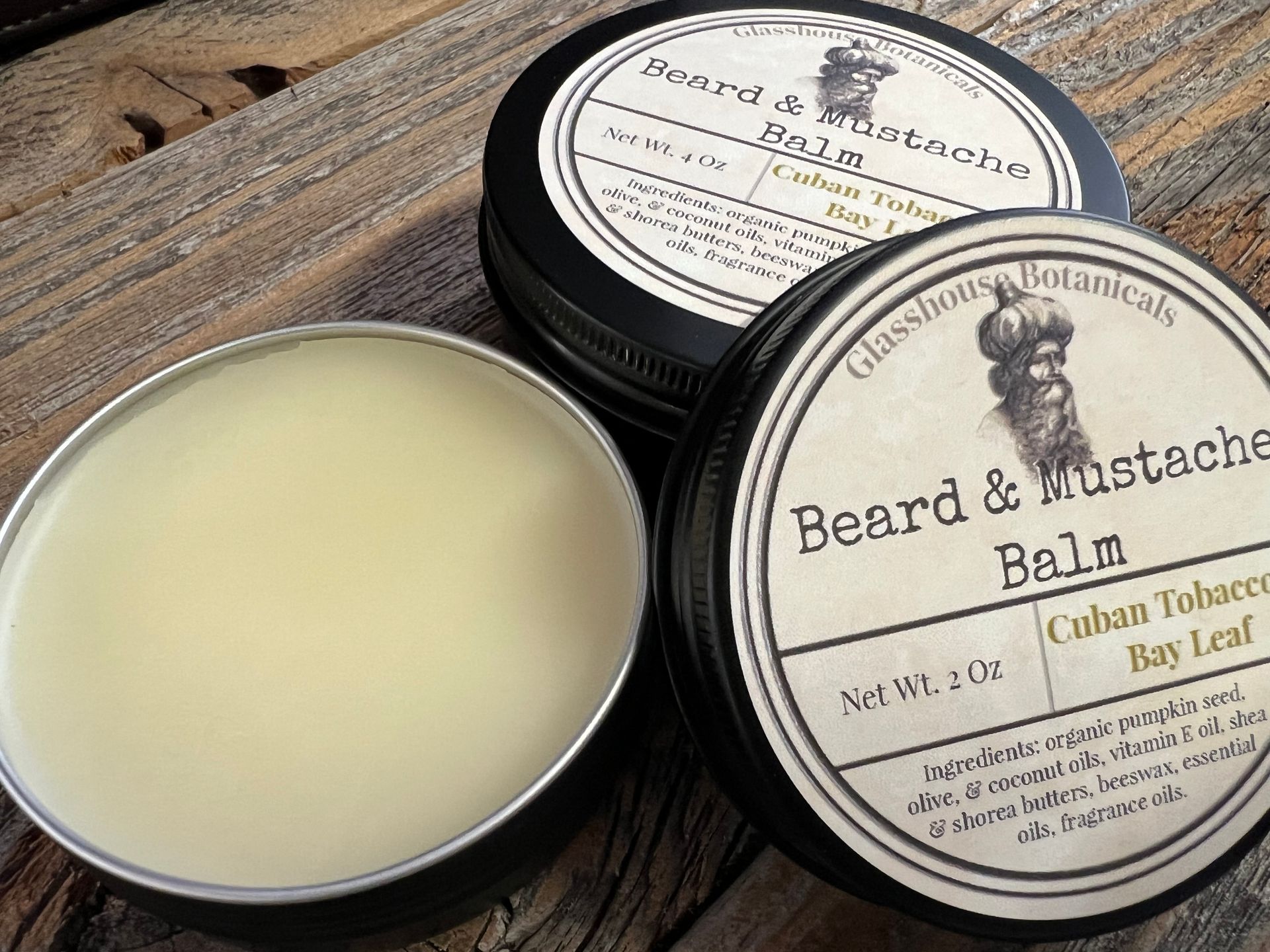 Beard & Mustache Balm, Cuban Tobacco & Bay Leaf
