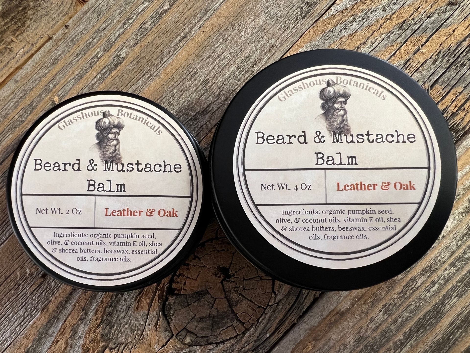 Beard & Mustache Balm, Leather & Oak