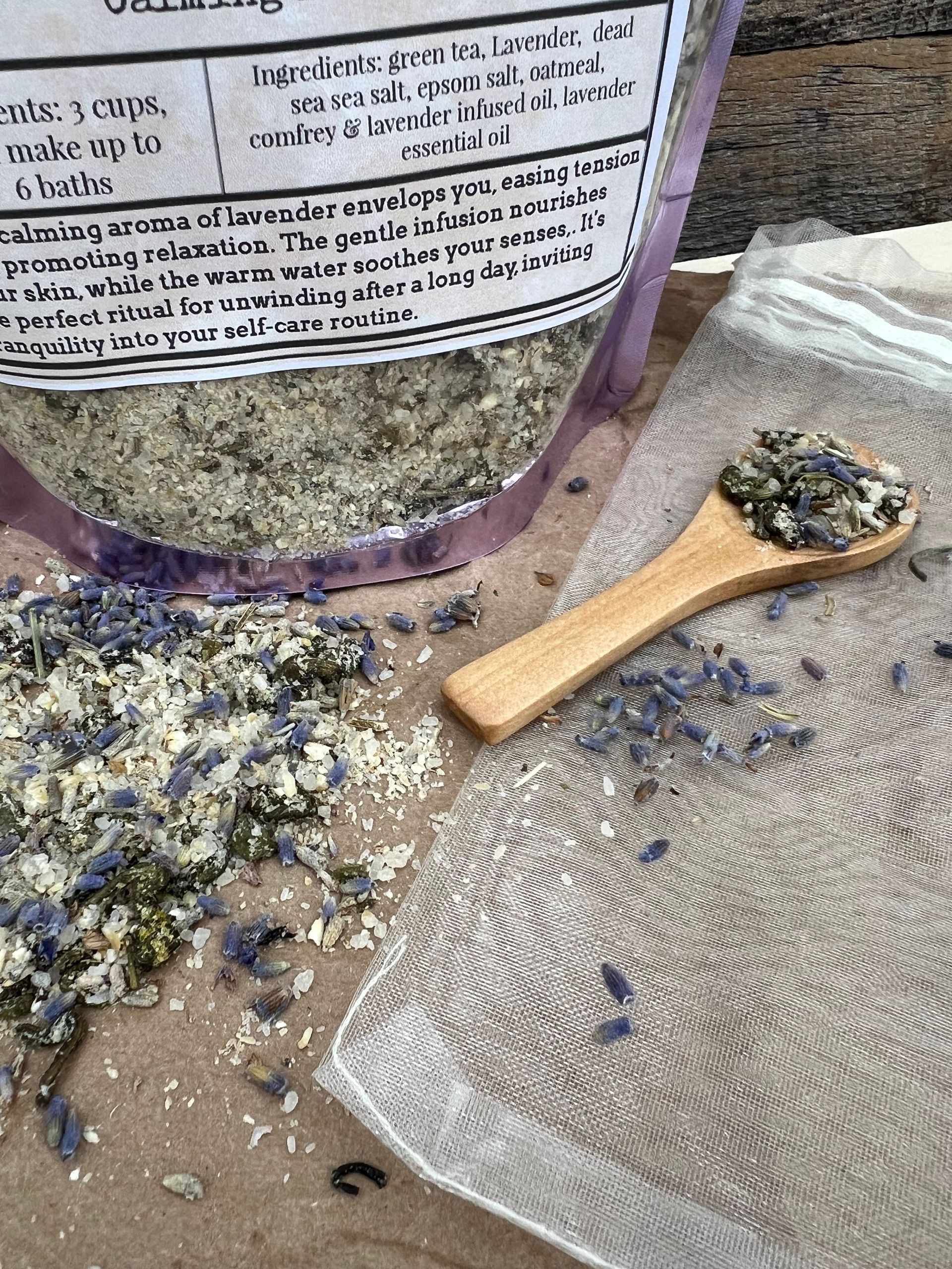 Botanical Bath Tea - Calming Lavender (brew bag & wood scoop included)
