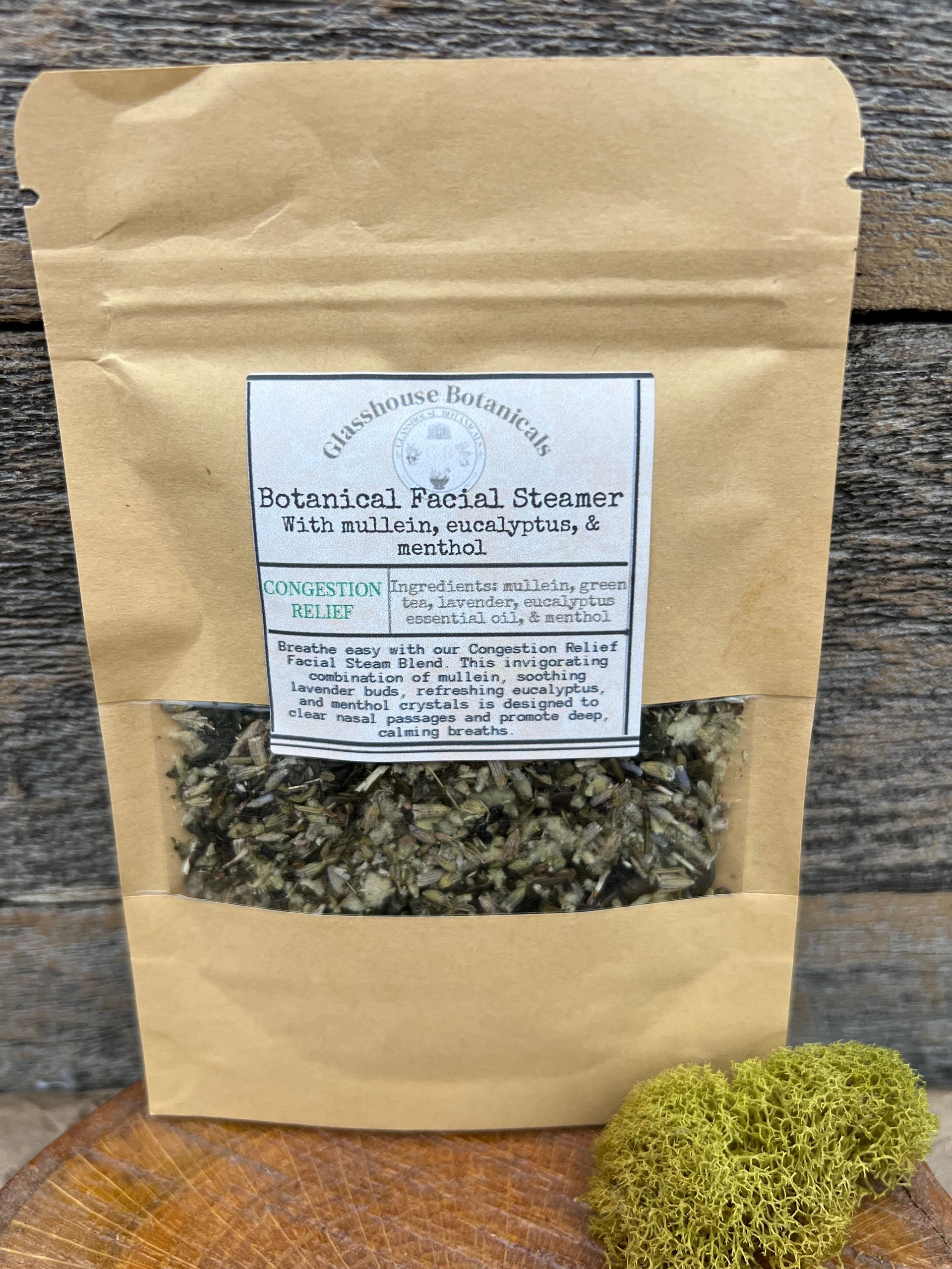 Botanical Facial Steamer - CONGESTION BLEND  with mullein, lavender, eucalyptus, & menthol