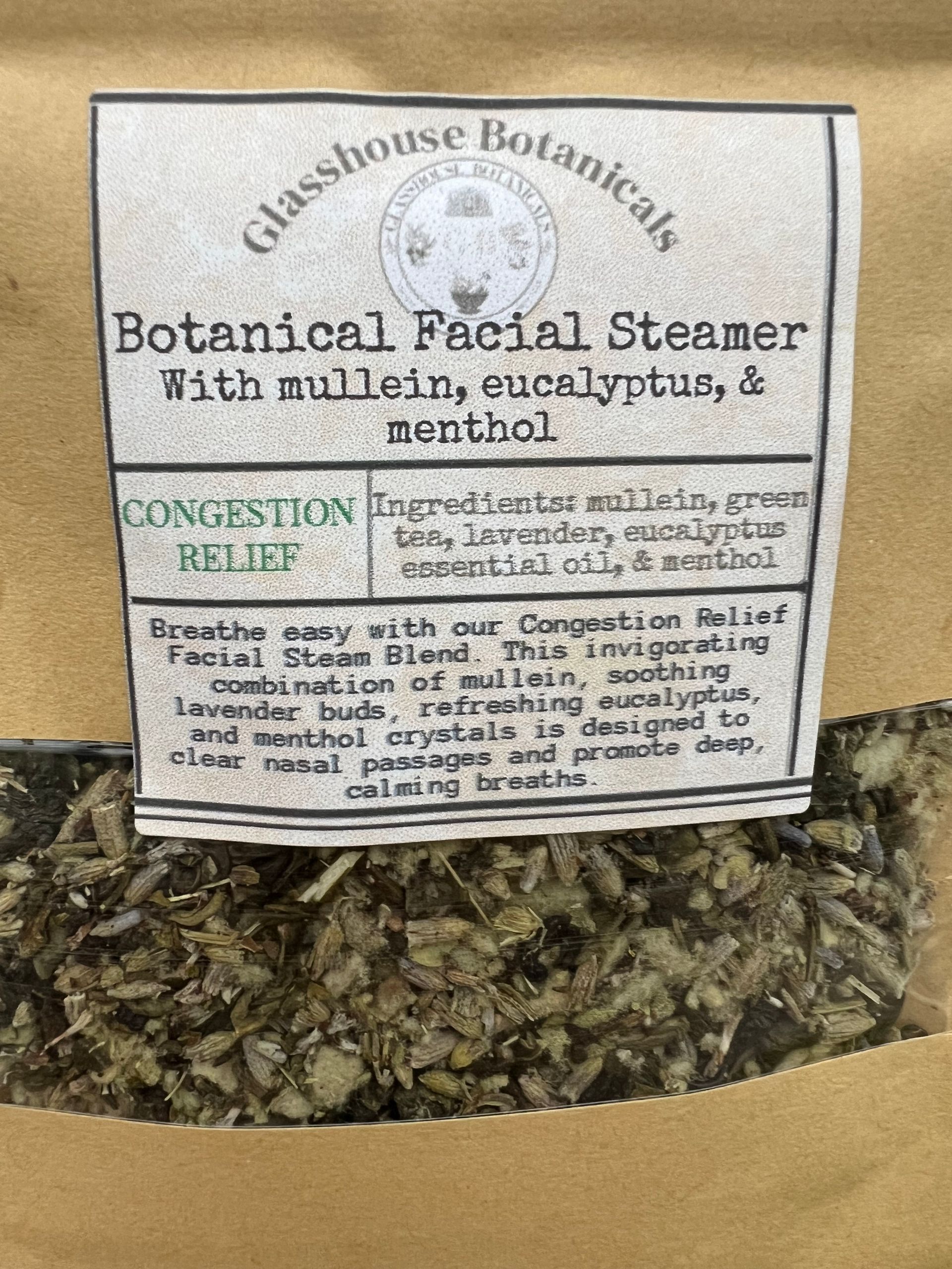 Botanical Facial Steamer - CONGESTION BLEND  with mullein, lavender, eucalyptus, & menthol