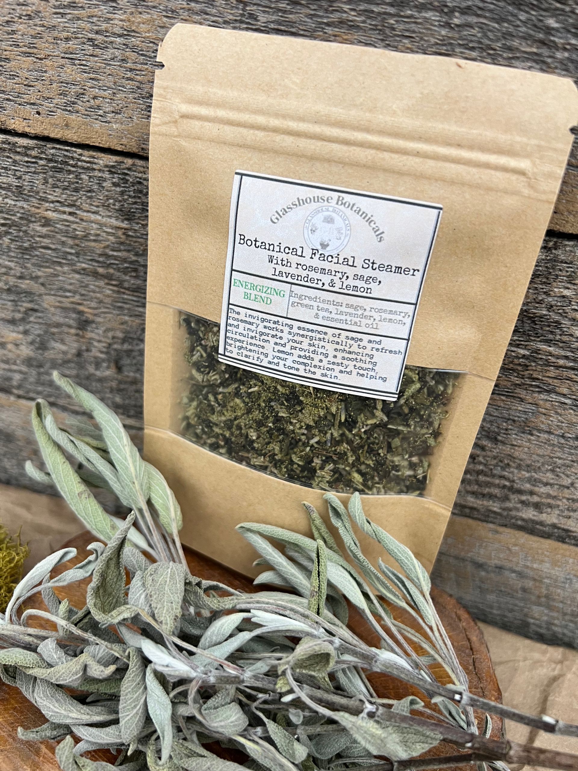 Botanical Facial Steamer, ENERGIZING BLEND with Sage, Rosemary, lemon, & lavender