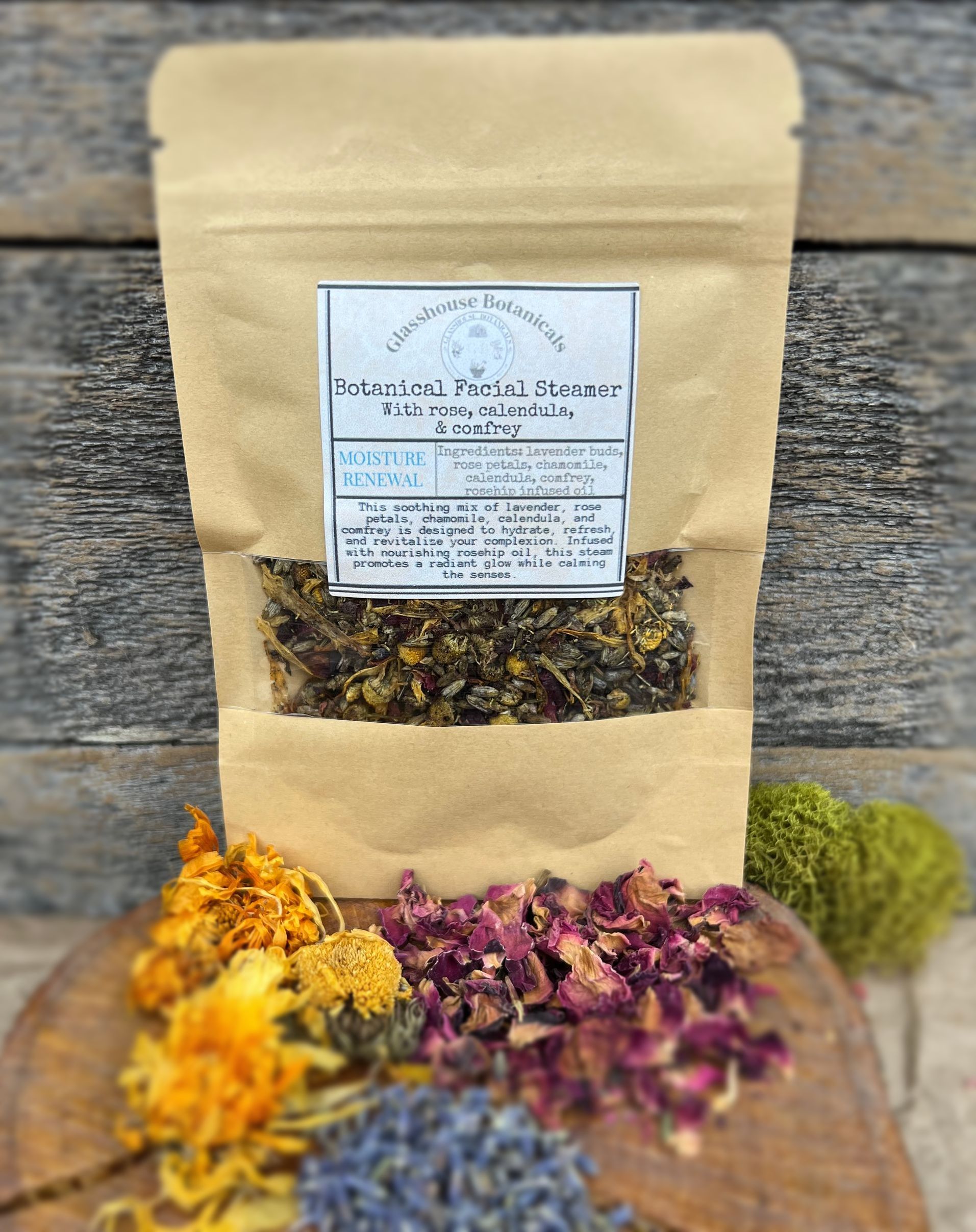 Botanical Facial Steamer - MOISTURIZING BLEND, with lavender, rose, chamomile, & calendula