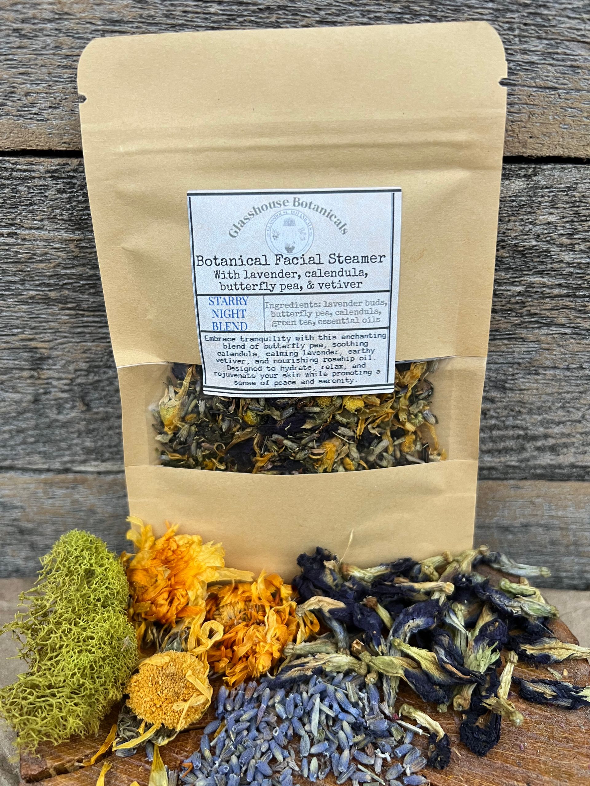 Botanical Facial Steamer - STARRY NIGHT BLEND, with butterfly pea, calendula, & lavender