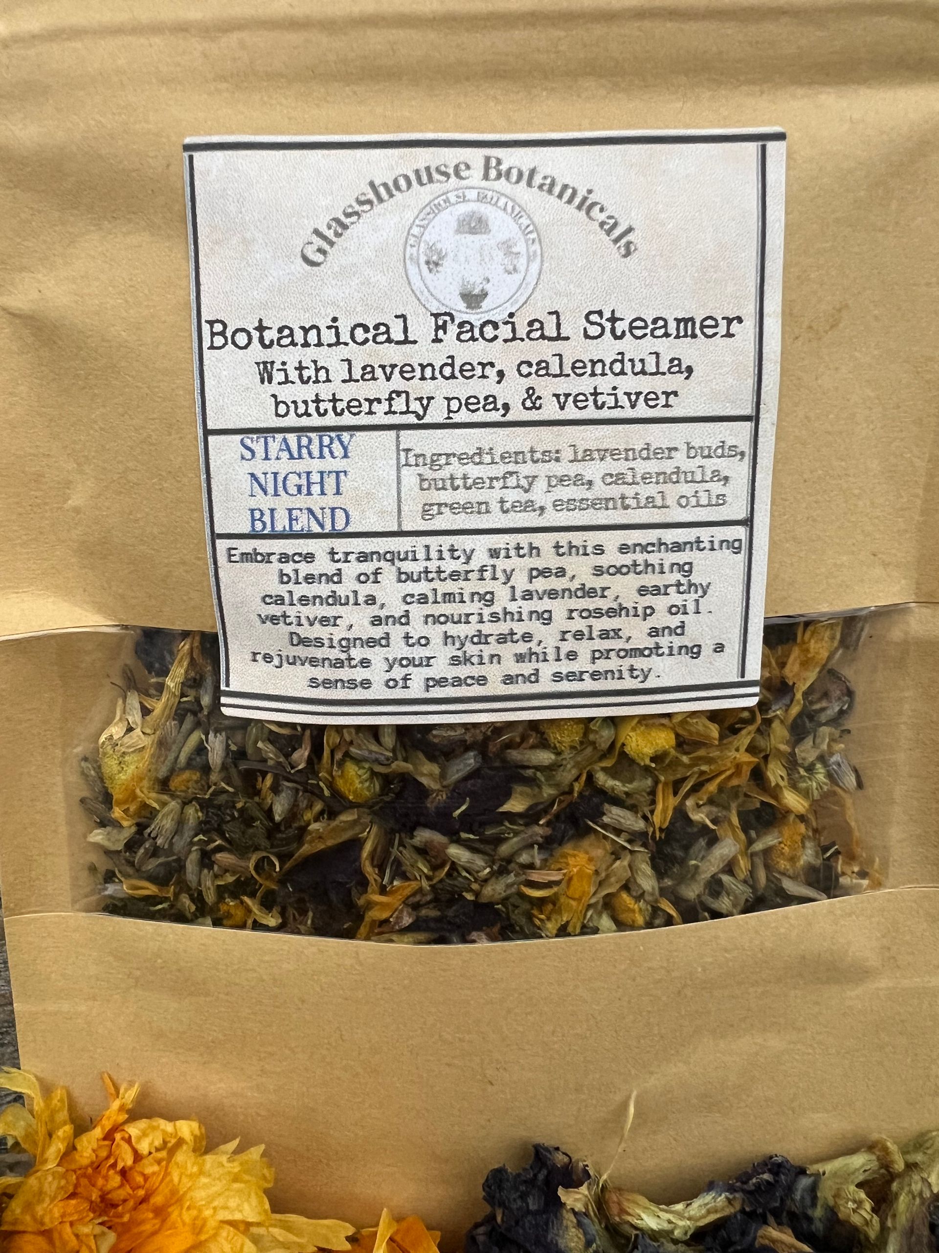 Botanical Facial Steamer - STARRY NIGHT BLEND, with butterfly pea, calendula, & lavender
