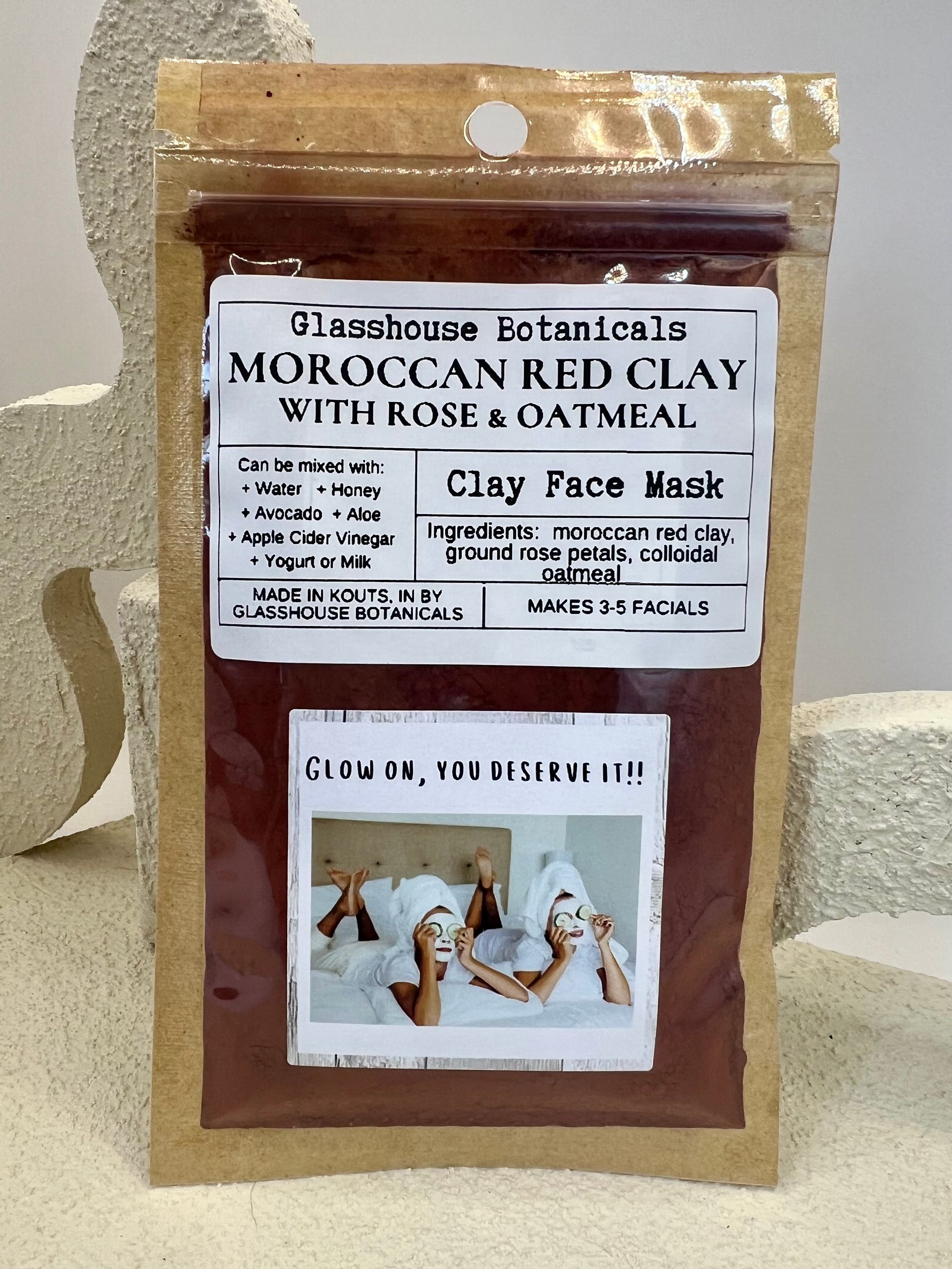 Moroccan Red Clay Face Mask With Rose & Oatmeal