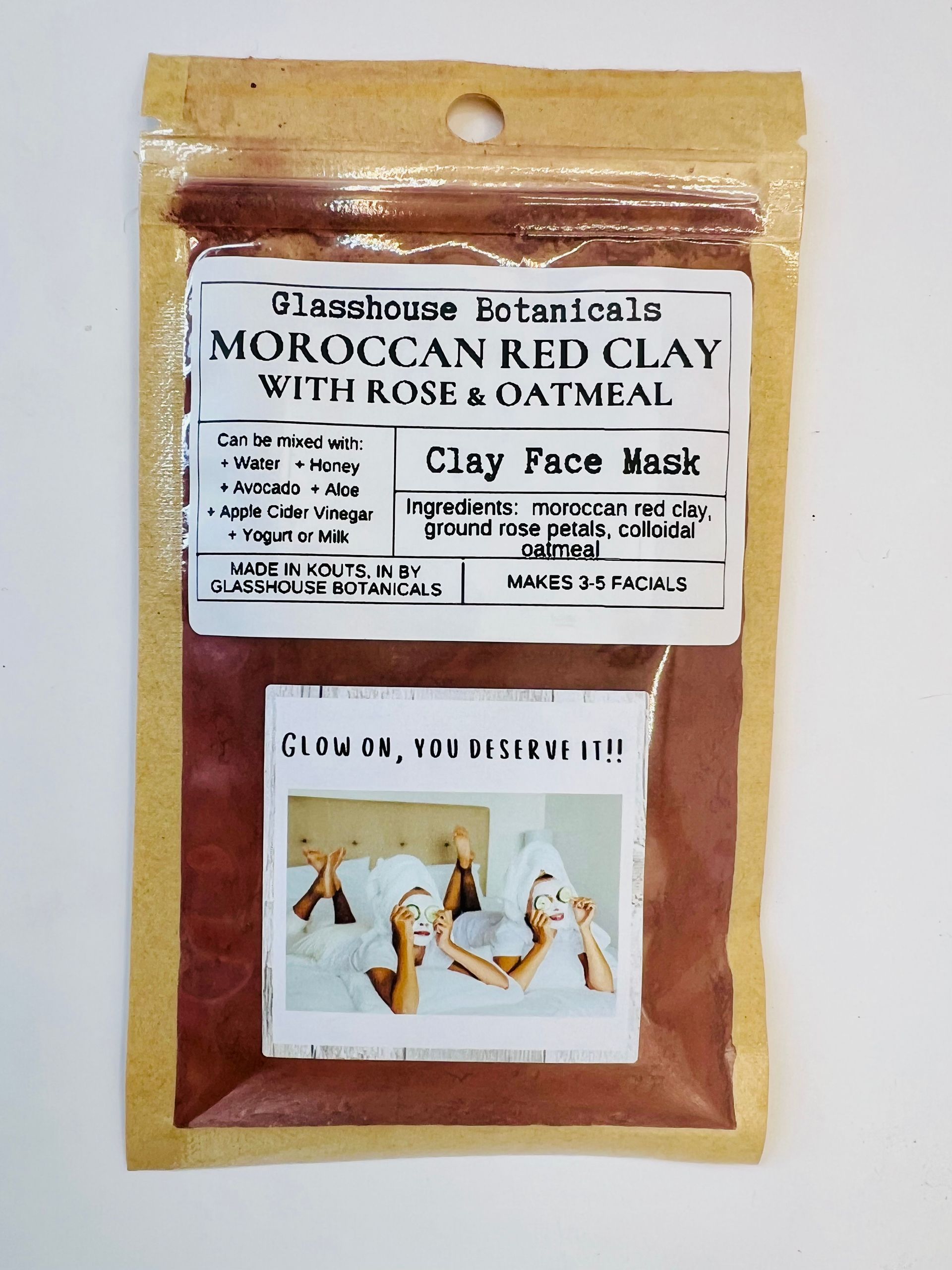 Moroccan Red Clay Face Mask With Rose & Oatmeal