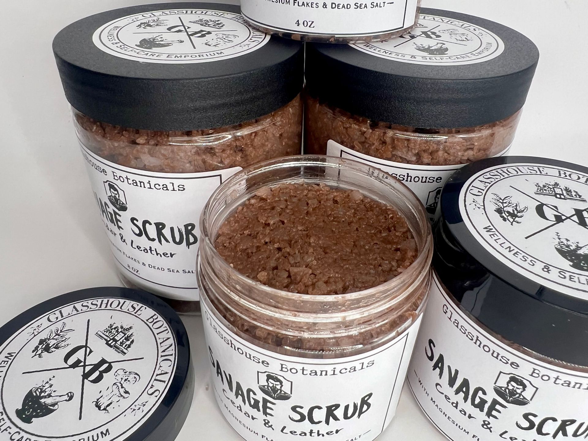 Savage Scrub |  Cedar & Leather | Mens Exfoliating Scrub | Magnesium Salt Scrub