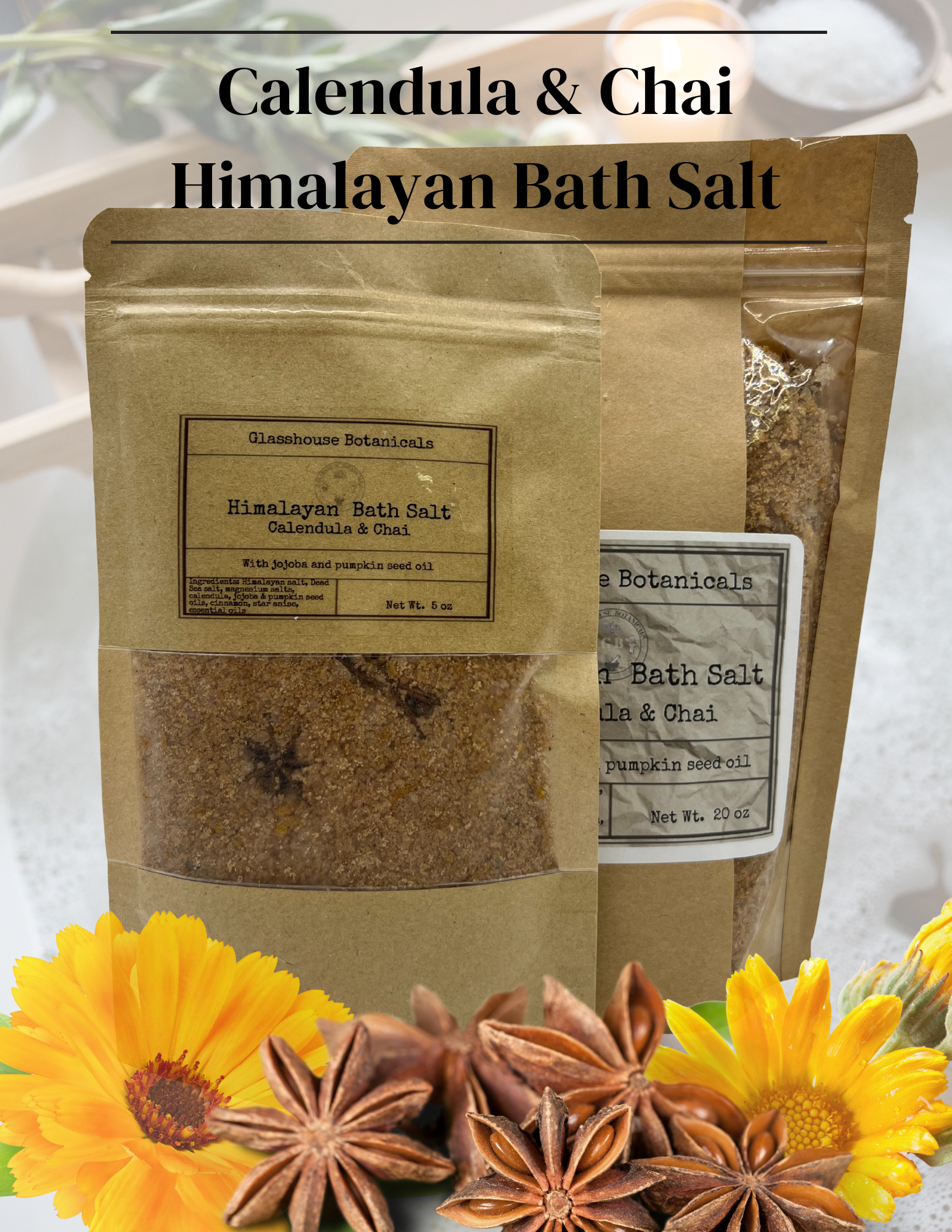 Calendula & Chai Himalayan Bath Salt