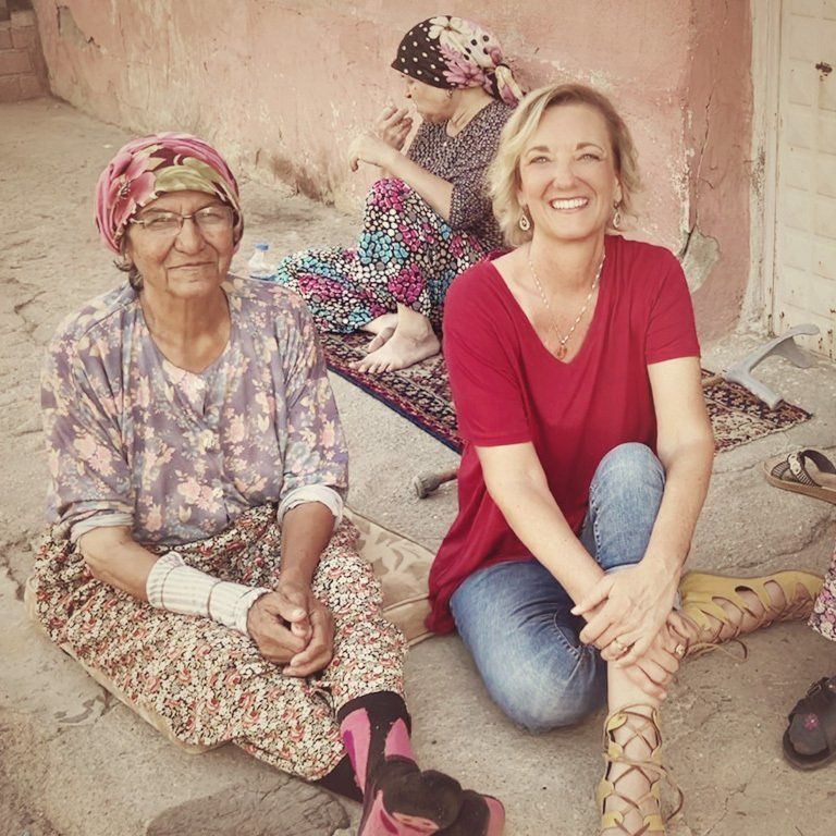 turkish women visit outside home alasehir turkey