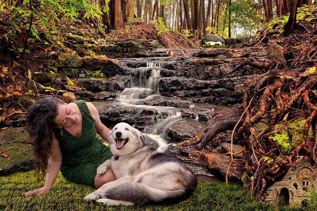 Denise and Koda, Photo composite: Created by Michael Jackson Pet Photography, Vero Beach, FL