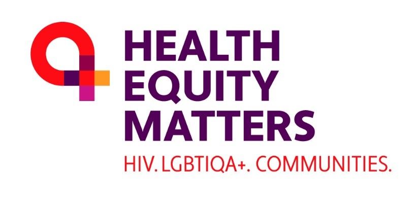 The logo for health equity matters hiv lgbtiqa + communities