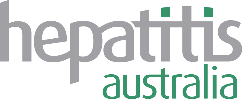 A logo for hepatitis australia is shown on a white background.