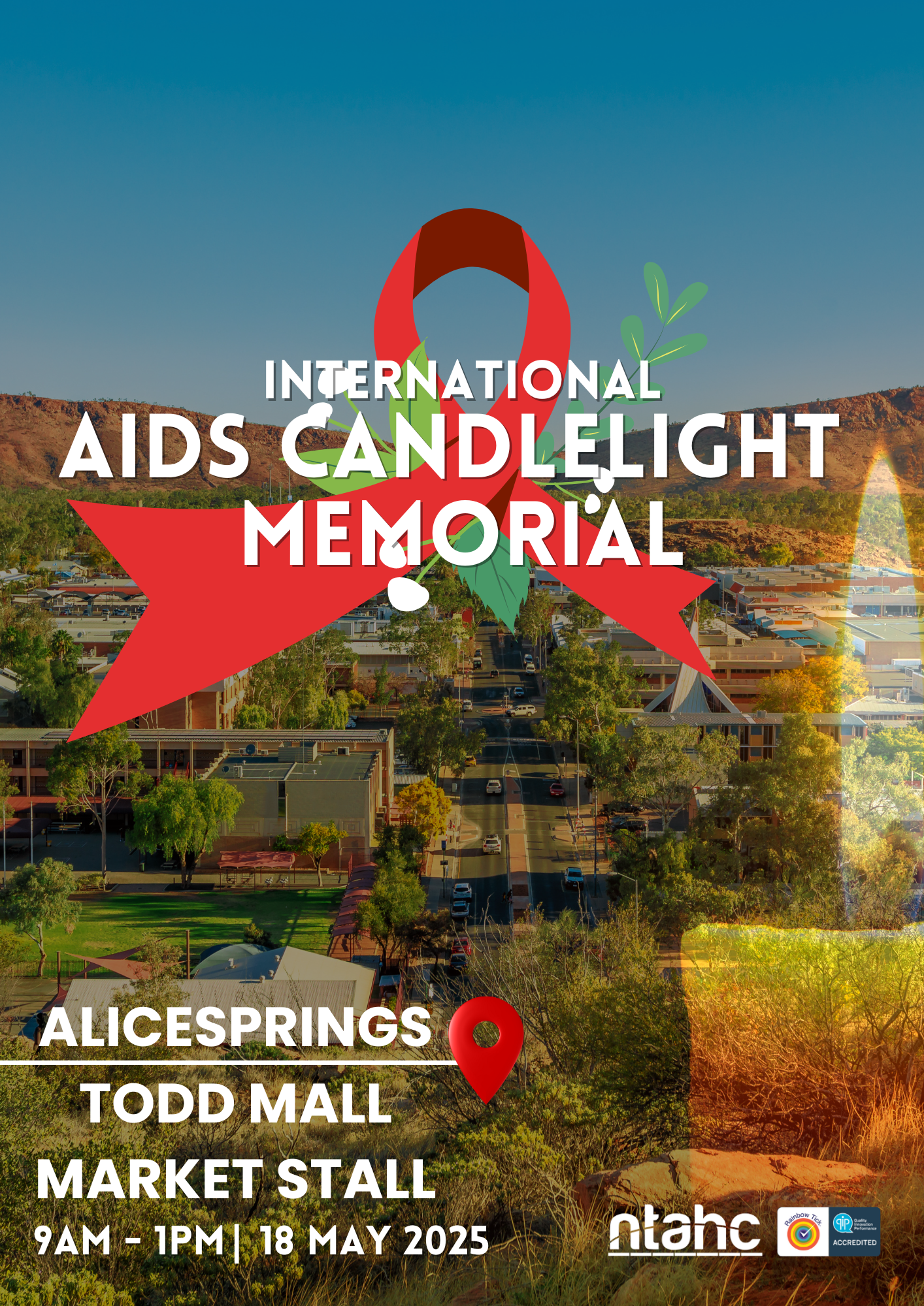 A poster for the international aids candlelight memorial