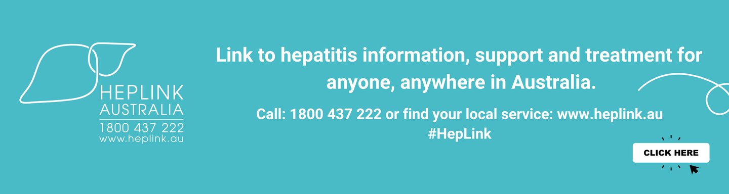 A blue background with a speech bubble that says national hepatitis infoline 1800 437 222