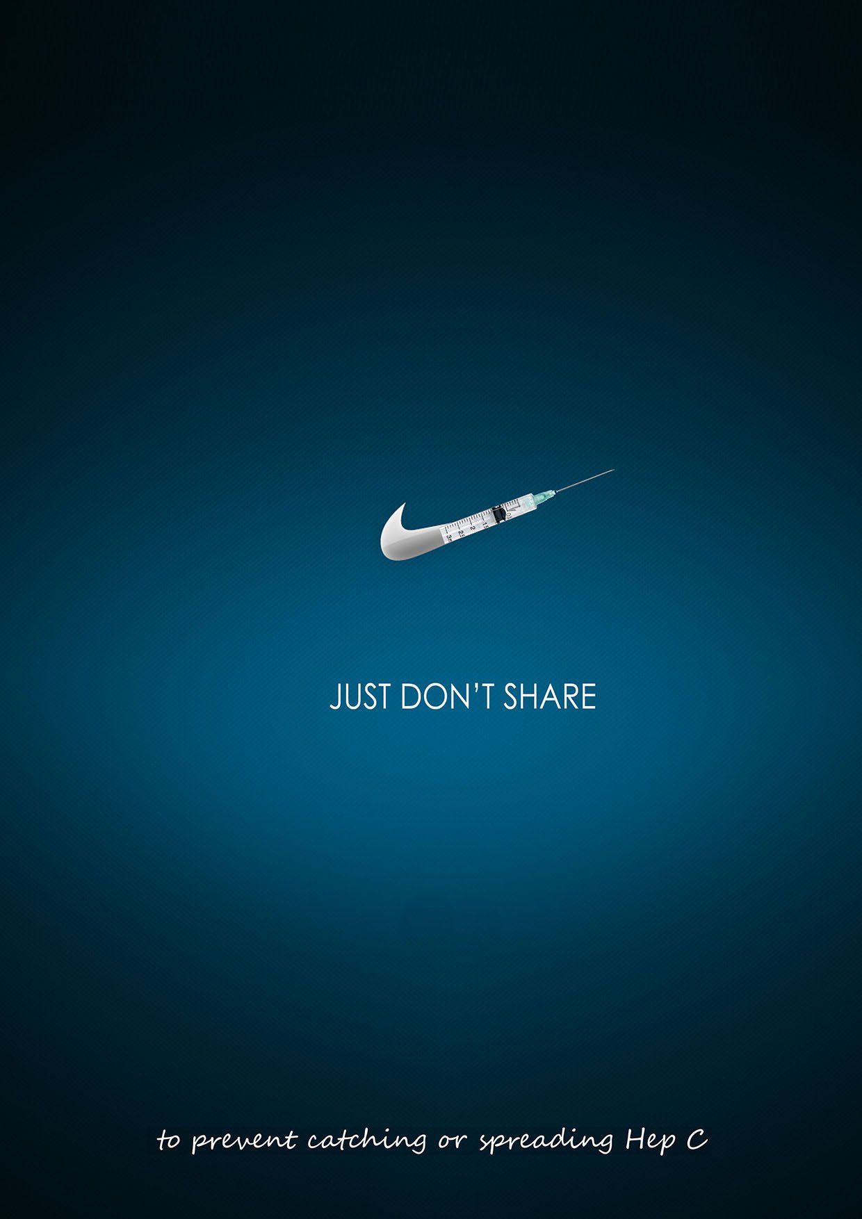 A blue background with a nike logo and the words `` just do n't share ''
