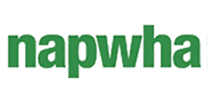 A green napwh logo on a white background