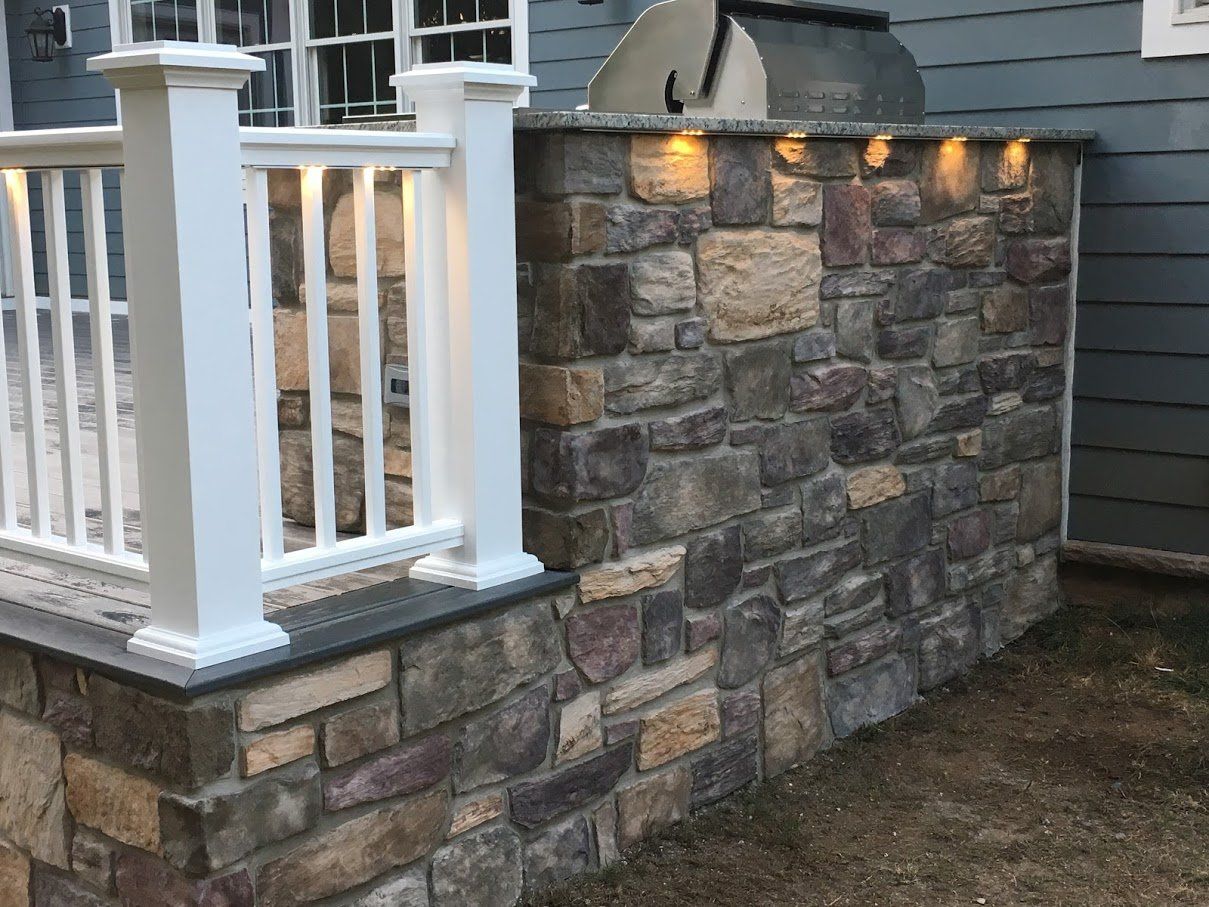 Stone Wall Deck Lighting