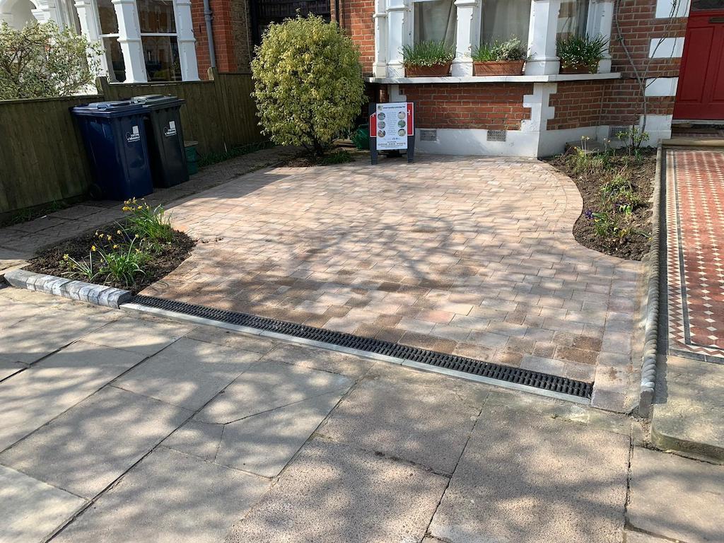 After installtion of new block paving driveway in Ealing