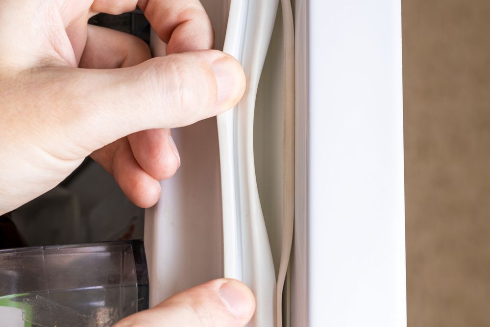 Person is Holding a Piece of Rubber on the Door of a Refrigerator — Seal Tite in Gold Coast, NSW