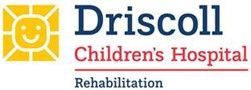 Logo for Driscoll Children's Hospital with sun face icon and text: Driscoll Children's Hospital, Rehabilitation.