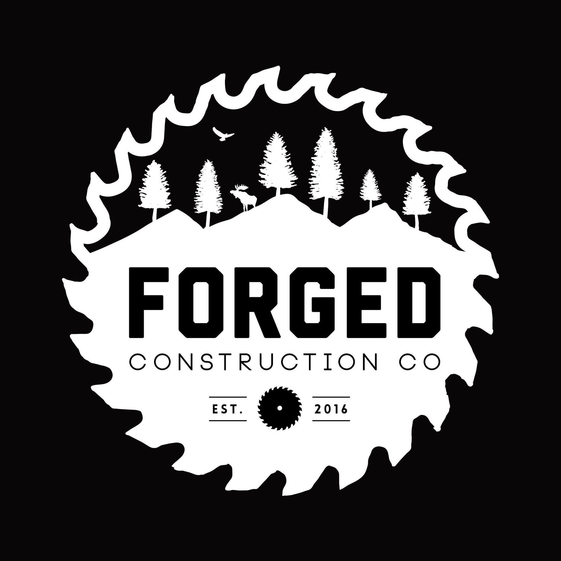 Black and white logo: 