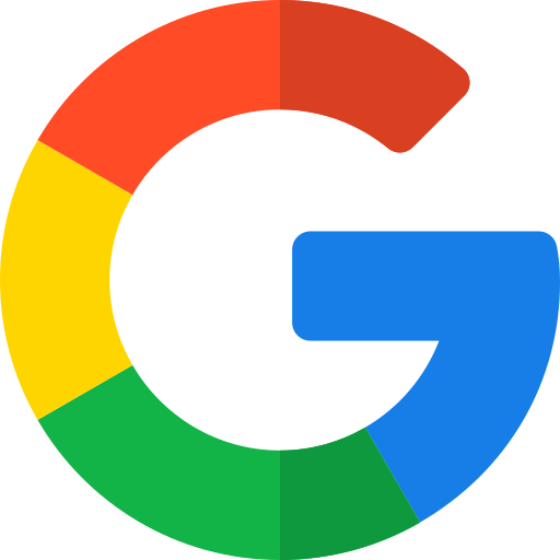 The google logo is a colorful circle with a blue g in the middle.