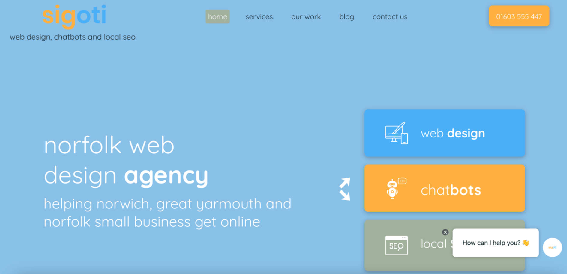 Sigoti for local website design, hosting and SEO  near  small businesses in Norwich, Great Yarmouth and throughout Norfolk