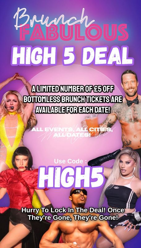 £7 Off Bottomless Tickets - Use Code LUCKY7