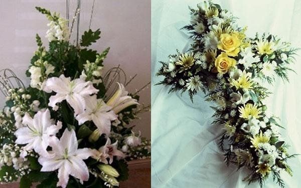 composizioni floreali a forma di croce