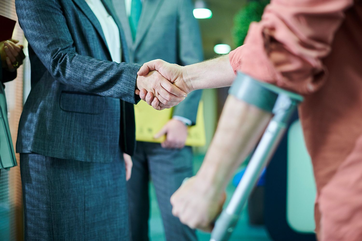 A man with an injury getting legal representation. A man with an injury getting legal representation.