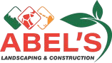 The logo for abel 's landscaping and construction